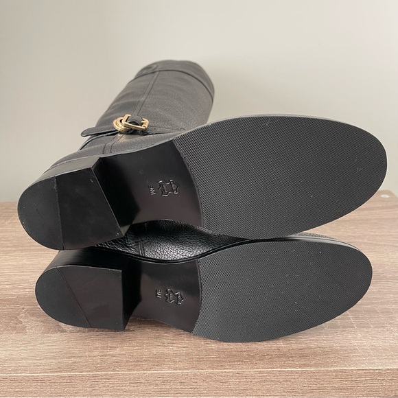 Tory Burch Marlene Riding Boots Tumbled Leather Black Size 9 NEW - Picture 12 of 14